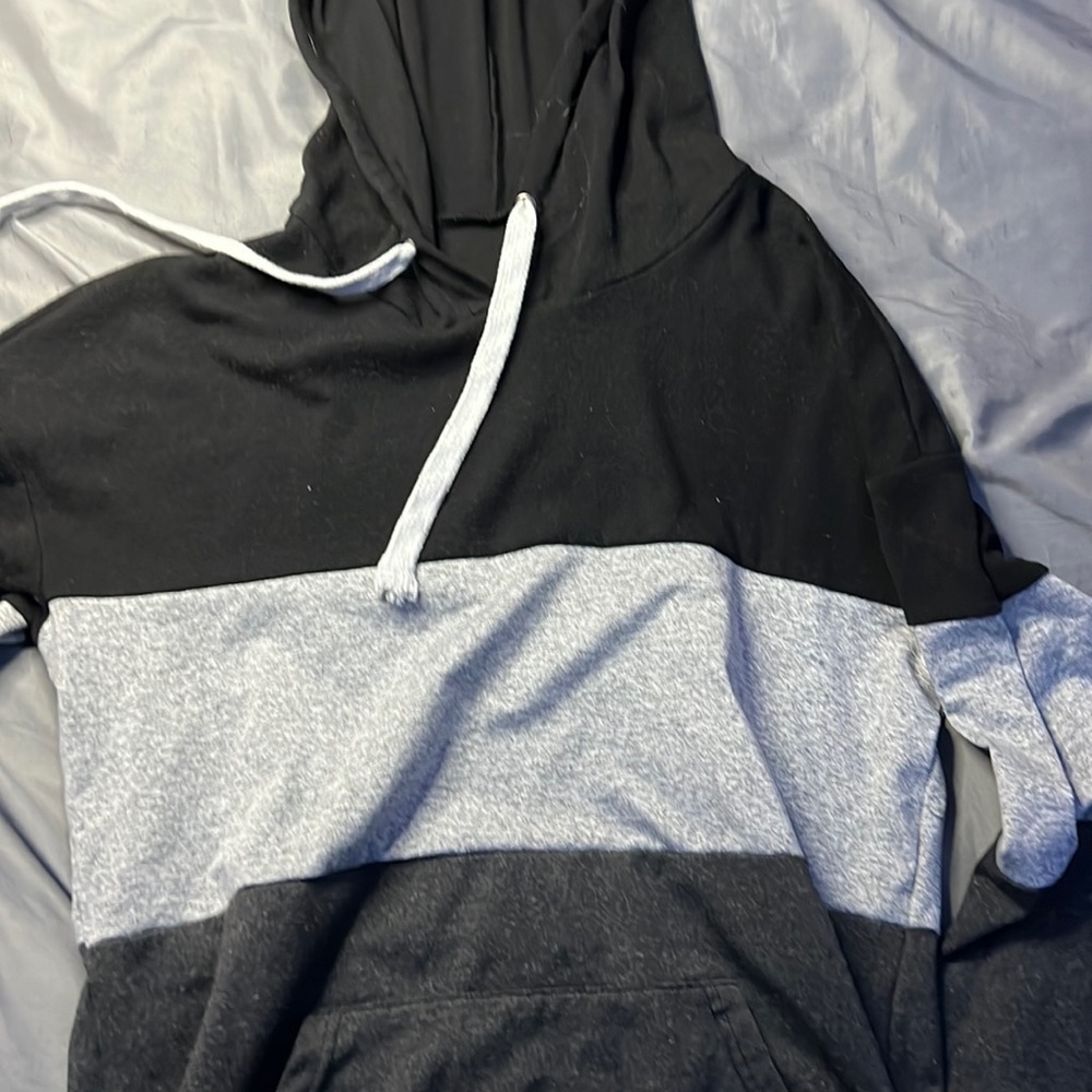 black and grey hoodie